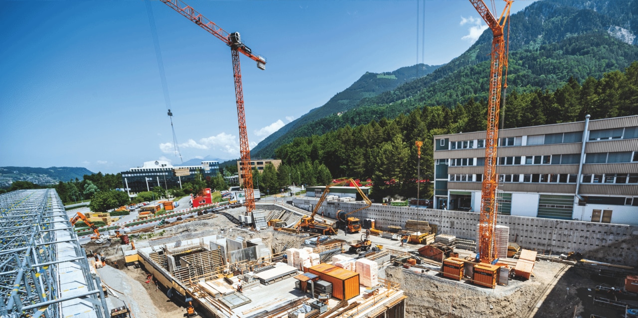Vue sur un immeuble en cours de construction
