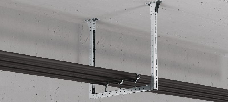 MT-B-O2 FL Platine pré-assemblée Connecteur de base avec écrou et boulon Fast-Lock pré-assemblés pour l'ancrage de structures de rail d'entretoise au béton ou à l'acier Applications 1