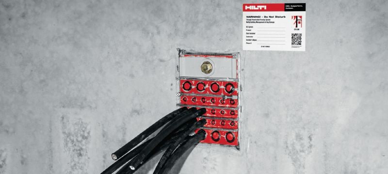 Module de remplissage CFS-T FB Modules de remplissage pour le colmatage des espaces non utilisés dans les cadres de transit lorsqu'une grande étanchéité à l'eau et au gaz et une grande résistance au feu sont requises Applications 1