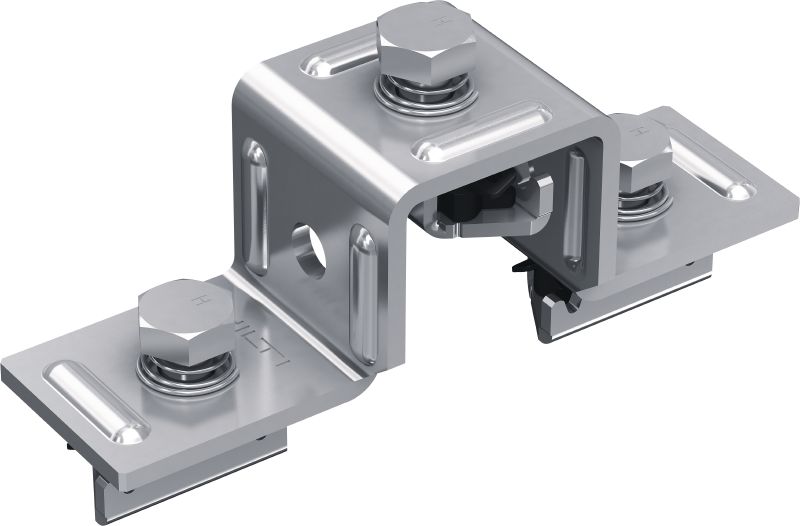 MT-CC-40/50 FL Raccord en U pré-assemblé Attache avec écrou et boulon Fast-Lock pré-assemblés pour les connexions croisées de rail à rail avec le rail d'entretoise MT