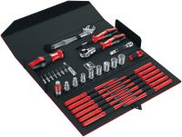 Kit d'outils à main S-TK (mécanique et électricité) Kit de 35 pièces contenant des outils à main durables, pratiques et permettant de gagner du temps pour les poseurs professionnels d'installations mécaniques, électriques et de plomberie