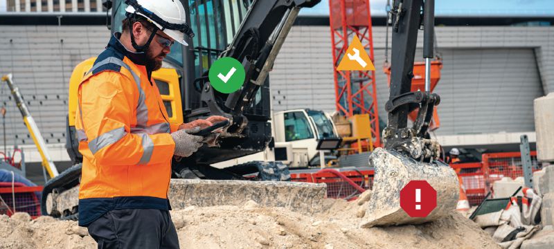 Gestion d'équipements lourds Passerelle télématique pour équipements lourds, offrant une solution tout-en-un pour le suivi des équipements lourds et des stocks (Hilti ON!Track) Applications 1